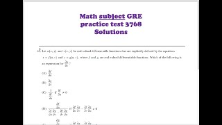 Math subject GRE 3768 problem 45