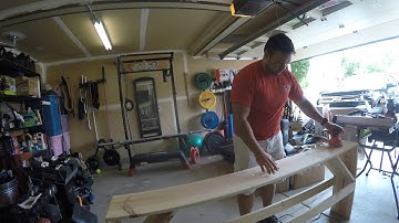 DIY Sofa Table with electrical outlet