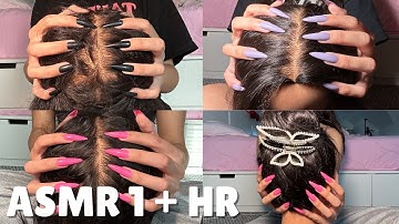 ASMR 1+ HR SCALP SCRATCHING COMPILATION (FAST/AGGRESSIVE, CENTER PART, BUN SCRATCH, ETC.)