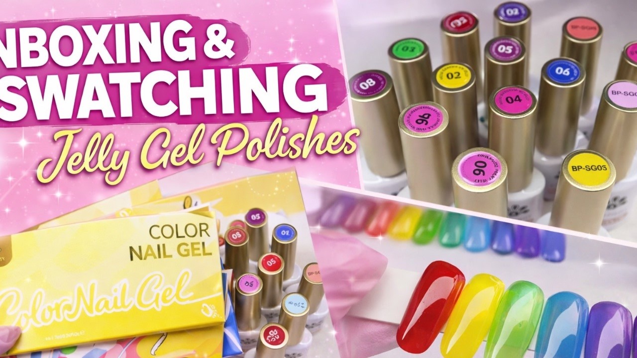 UNBOXING Born Pretty Jelly Gel Polishes💖 | swatching ALL 3 collections💅🏿