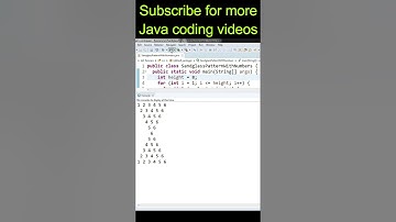 Java Sandglass Pattern With Numbers Program #shorts