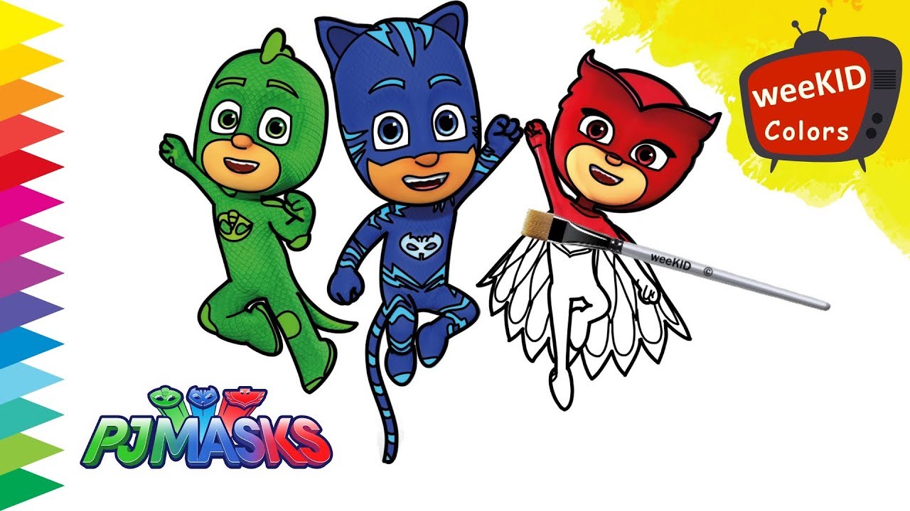 Download PJ Masks Coloring | How to draw Catboy, Owlette, Gekko | Learn Colors | Colouring Book Pages ...