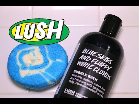 LUSH - BLUE SKIES AND FLUFFY WHITE CLOUDS Liquid Bubble Bath - DEMO - REVIEW - UK Kitchen
