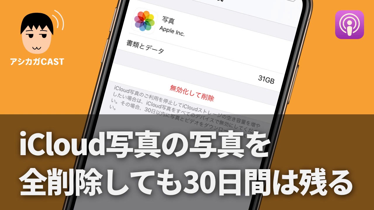 Icloud写真の写真を全削除しても30日間は残る 第319回 Youtube