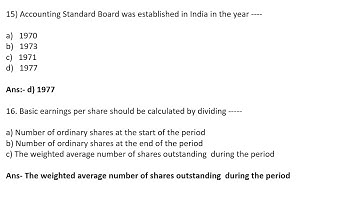 MUMBAI UNIVERSITY MCOM SEM IV CORPORATE FINANCIAL ACCOUNTING SOLUTION MCQS PART 1