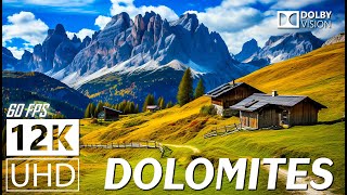 DOLOMITES - Italy Scenic Relaxation 12K - Inspiring Cinematic Music - Nature 12K Video Ultra (60fps)