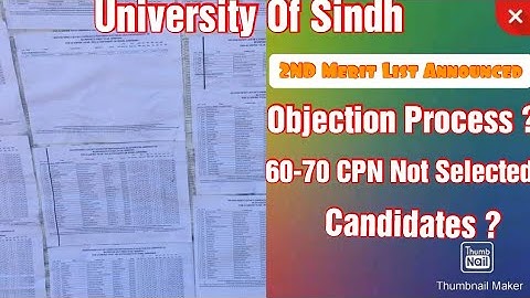 Sindh University Announced// 2nd Merit List// Batch 2021
