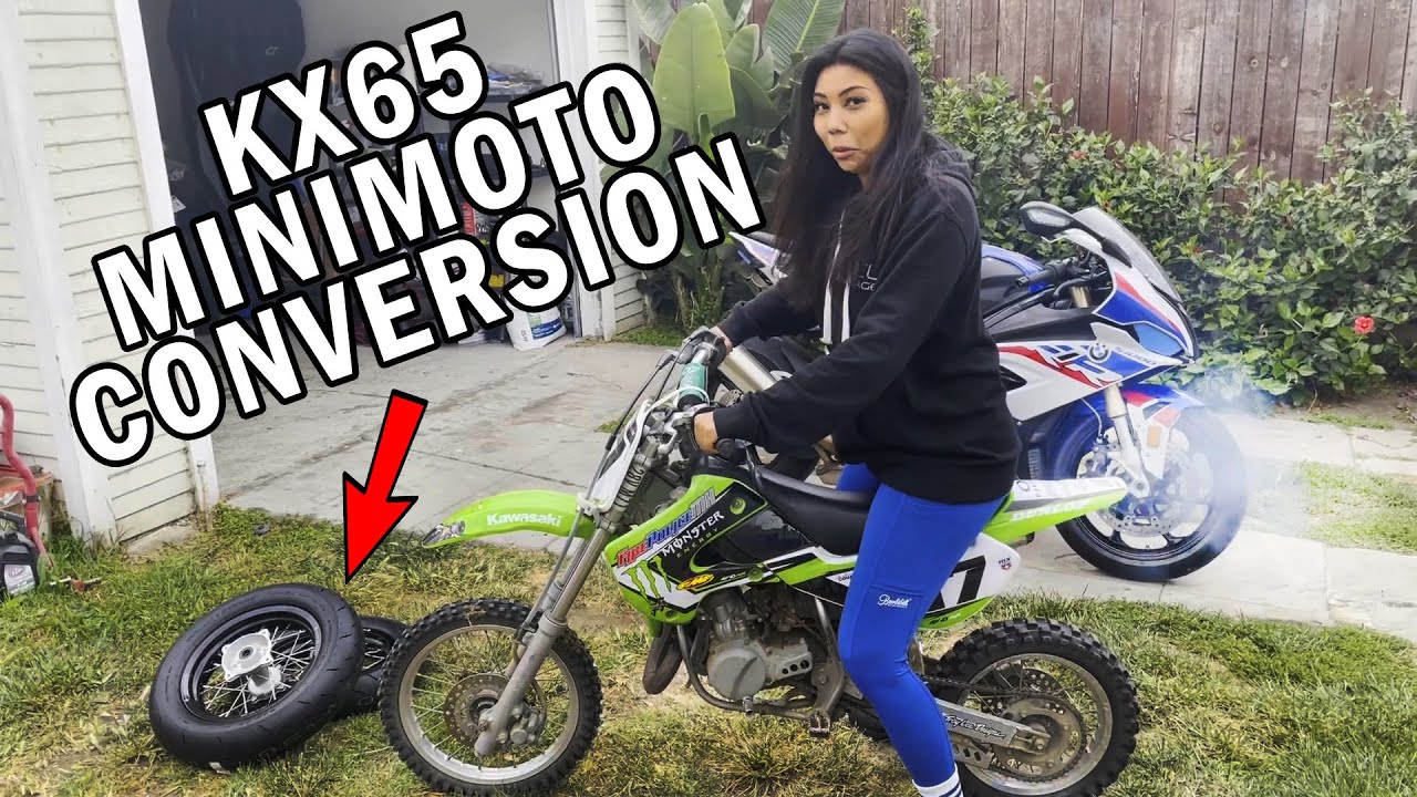 Converting Kawasaki KX65 to Minimoto - YouTube