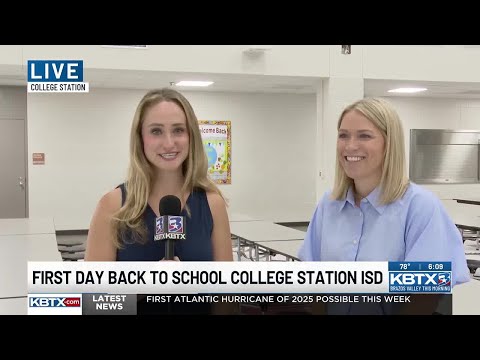 College Station ISD students return for 2025-2026 school year: ‘If that doesn’t warm your heart, I don’t know what will’COLLEGE STATION, Texas (KBTX) - College Station ISD officially opened its many school doors for students on Wednesday morning as they start the new school year.https://www.kbtx.com/2025/08/13/college-station-isd-students-return-2025-2026-school-year-if-that-doesnt-warm-your-heart-i-dont-know-what-will/ Rock Prairie Elementary School Principal Dawn Newton talks about changes, first day jitters