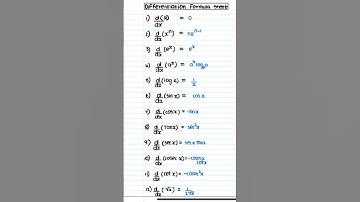 Differentiation Formula Sheet