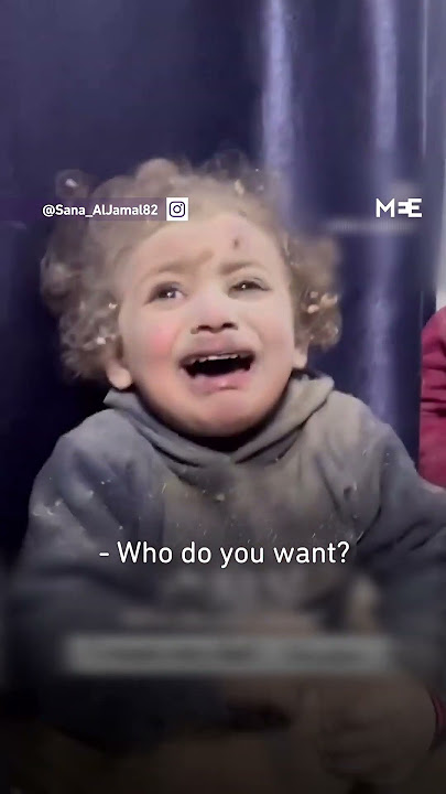 Young girl cries for her father after Israeli attack on Gaza home