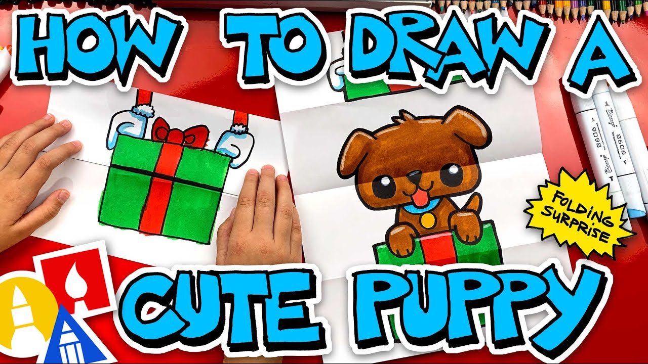 How To Draw A Puppy Present Folding Surprise Youtube