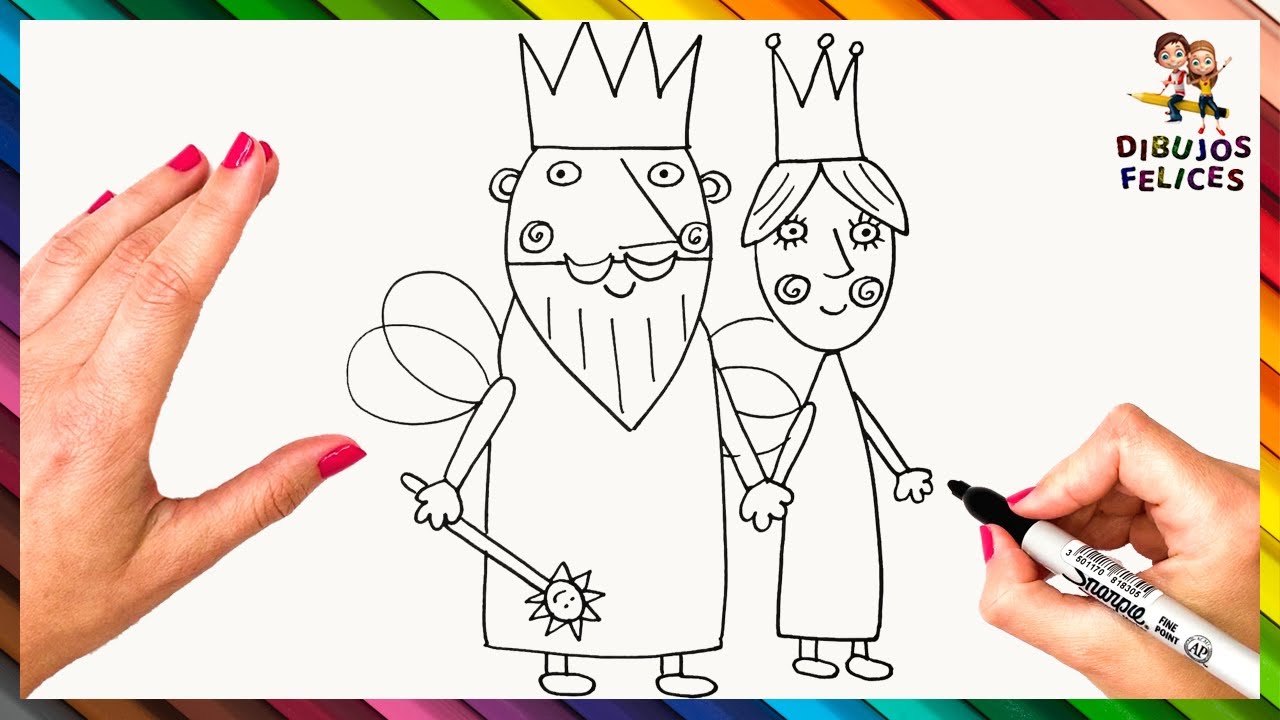 Cómo Dibujar A Rey Y Reina Cardo Del Pequeño Reino de Ben y Holly 🧚♀️👑 ...