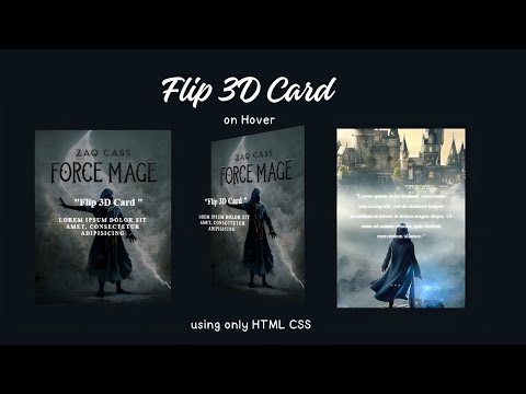 Create an Amazing Flip 3D Card Hover Effect Using HTML & CSS Only | Step-by-Step Tutorial