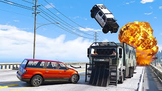 GTA 5 UPDATED BRICKADE TRUCK 6x6 CRASHES - SUPER CINEMATIC PICTURE WITH SLOW MO ep.27