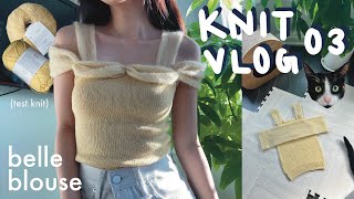 I knitted the Belle Blouse by Maiden Knitwear (1st test knit!) | Knit Vlog/Diaries ep 03 | cindknits