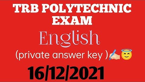 TRB polytechnic English//private answer key ✍🏿😇//(1-50 MCQs)//#trbpolytechnic//download pdf link 👇
