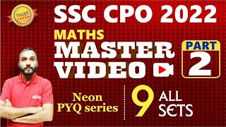 SSC CPO 2023 || SSC CPO 2022 Maths All 9 Sets 450 Previous Year Papers Part 02 with Best Solutions