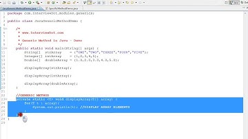 GENERIC METHOD IN JAVA   DEMO