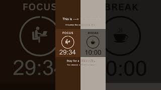 3010 Pomodoro Timer with Super Deep #brownnoise 🟤 #studywithme for Deep Focus & ADHD #shorts 💫