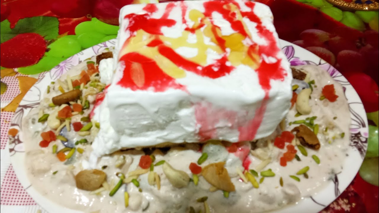 Hyderabadi Sunrise Pudding Recipe| Wedding Special Ice Cream Sweet | Fruits Cream 🍨