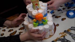Торт из памперсов. Мастер класс. Торт из памперсов. Мастер класс.