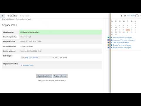 Moodle Website: eine Aufgabe abgeben