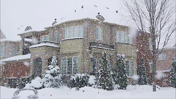 BIG SNOW STORM in Toronto Suburban area of Beautiful and GTA Expensive Houses