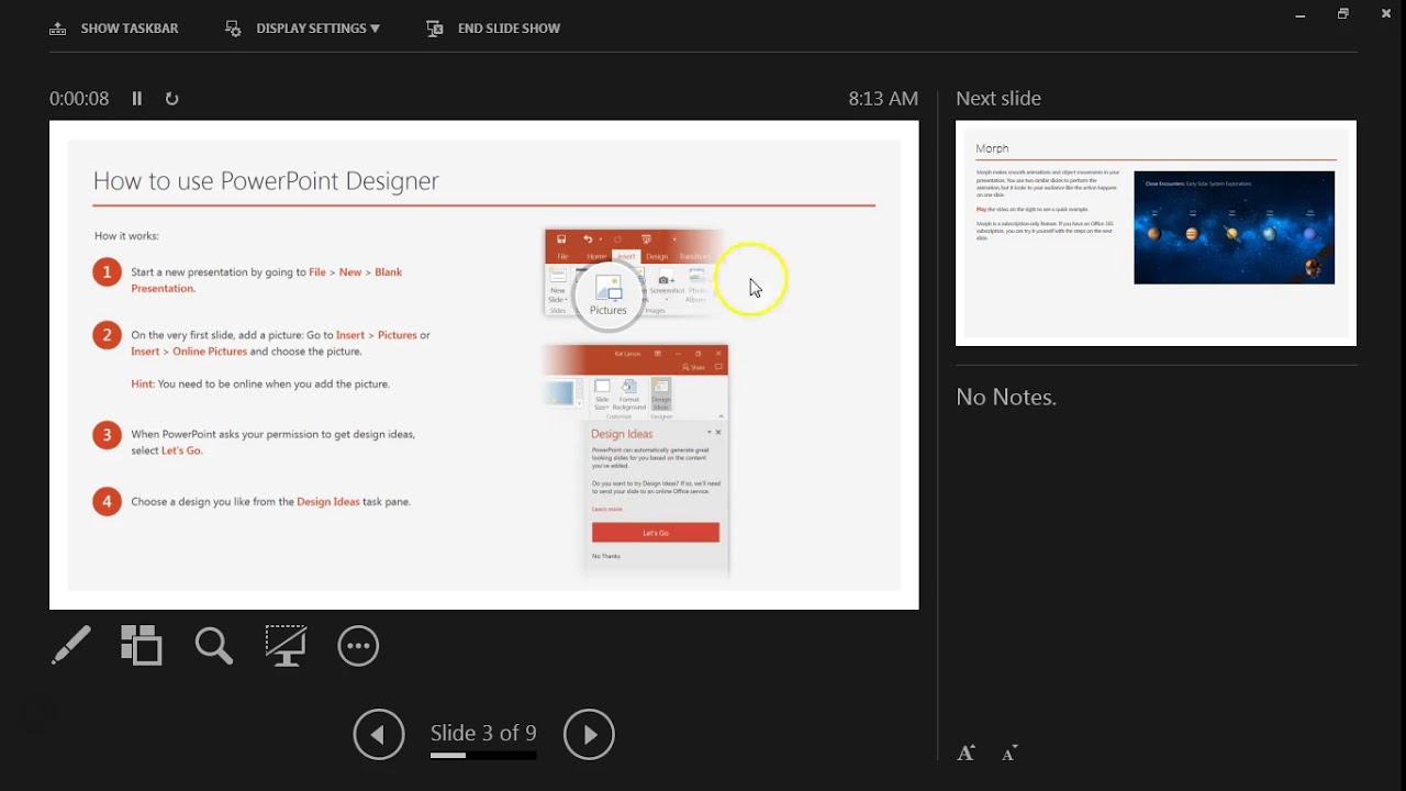 powerpoint presentation extended screen