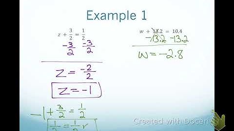 7th H: 4.1 Solving Equations w/add and subtraction