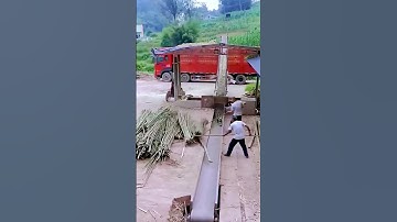 The process of crushing bamboo = good machinery can improve efficiency
