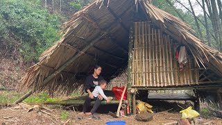 Full video 7 days of mother and baby building a house to grow vegetables in the forest