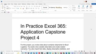 In Practice Excel 365: Application Capstone Project 4 (Chs. 8-11) | Boyd Logistics
