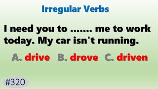 English Grammar Quiz | Regular and irregular verbs | Simple English Test | English irregular verbs