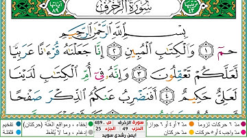 سورة الزخرف مكتوبة ايمن سويد