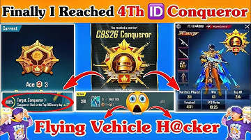 🇮🇳Finally I Reached 4th🆔 Conqueror⁉️Flying Vehicle H@cker😱Conqueror Rank Push Best Tips & Tricks✅