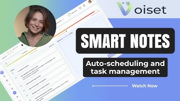 Smart NOTES in Voiset. Auto-scheduling and task management.