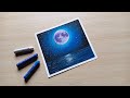 🌖 Easy Moonlight Night Scenery Drawing With Oil Pastel🎨 | Satisfying Drawing Tutorial for Begginers