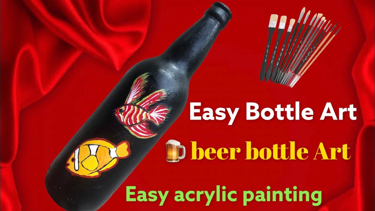 Easy Bottle Art - Easy Bottle Painting Ideas - DIY Bottle Craft - YouTube
