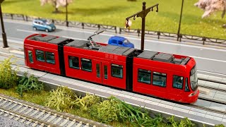 N Scale Unitram Layout: KATO 14-805-2 (MyTram RED) and KATO 14-805-1 (MyTram BLUE)