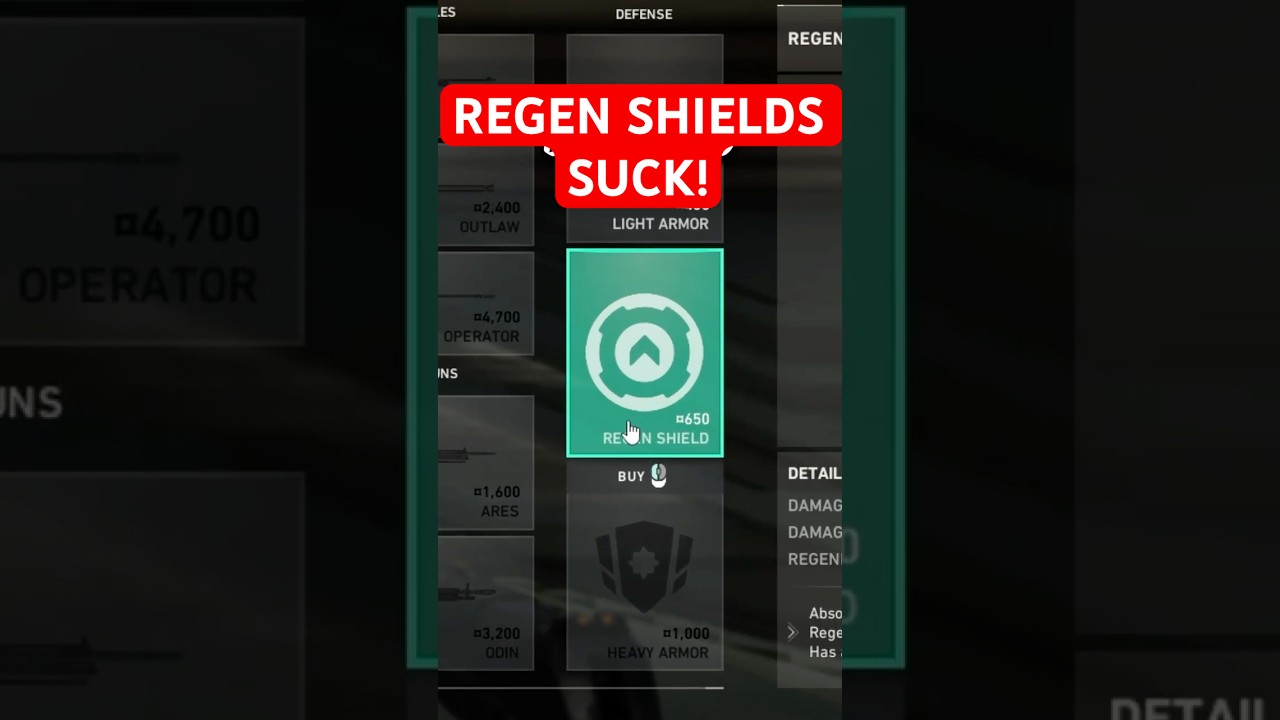 Regen Shields are USELESS!  