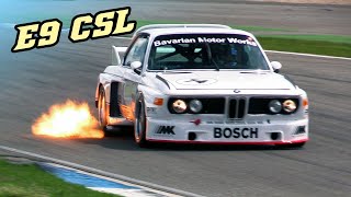 Flamethrowers BMW E9 CSL | Great exhaust sounds | Racing in 2023