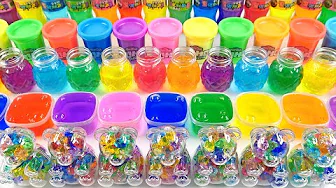 Satisfying Video l Mixing ALL My Slime SMOOTHIE l Making SLIME & Glossy JEWEL-BEAR Cutting ASMR #007