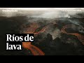 🌋 Un dron capta de día los ríos de lava del volcán de La Palma