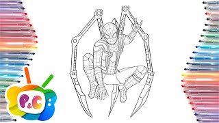 Spiderman Coloring Pages, Superhero Drawing, Iron Spiderman, Painting And Coloring Tv.