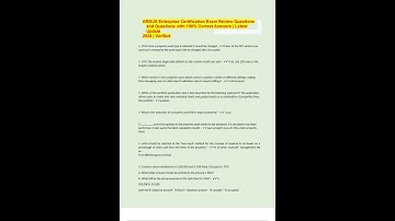 ARGUS Enterprise Certification Exam Review Questions and Questions with 100% Correct Answers  Latest