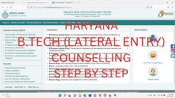 Haryana B.tech Lateral Entry Counselling Step By Step