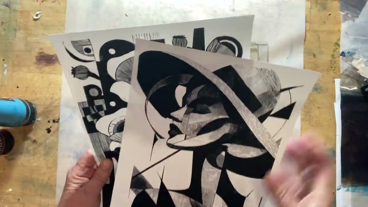 Cubist Art in Double Exposure Gel Plate Image Transfers… — Transcript