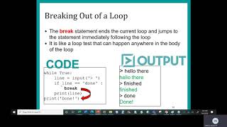 Python   Chapter 5   Class 1   Part 2   Break Statement
