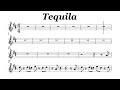 Tequila alto sax sheet music backing track play along partitura